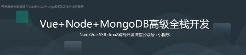 开发微信全家桶项目VueNodeMongoDB高级技术栈全覆盖