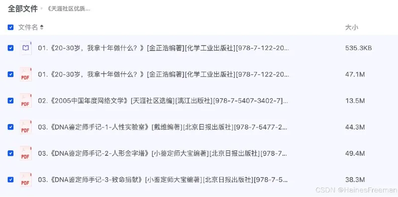 天涯论坛优质图书合集